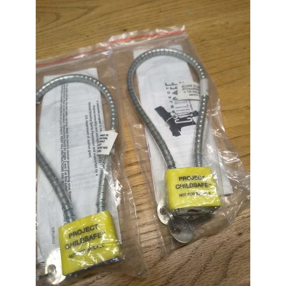 LOT (3) CABLE GUN LOCKS - LN Project ChildSafe - Pistol Handgun NEW